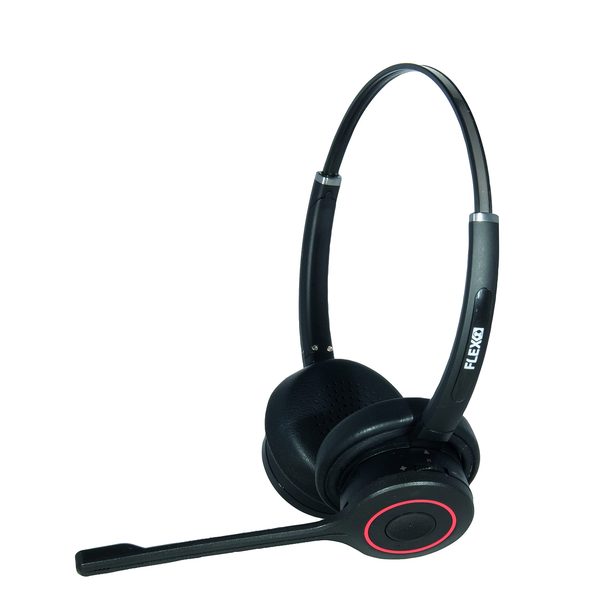 Zestaw słuchawkowy Bluetooth z mikrofonem z redukcją szumów do telefonu komórkowego i komputera – Bezprzewodowe słuchawki stereo nauszne z długą żywotnością baterii – FLEX redline R6 – czarny
