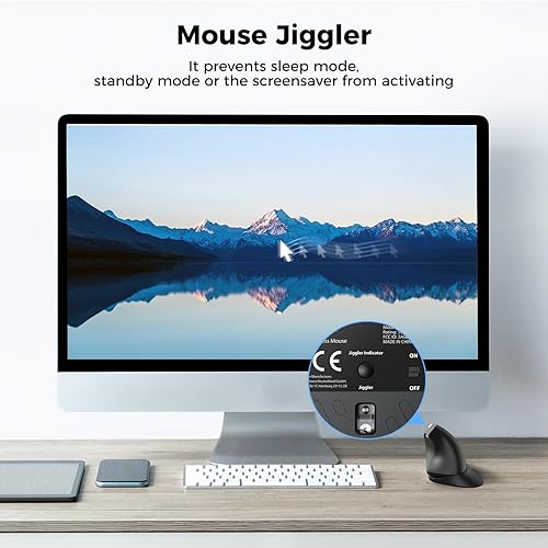Miniatura 5 de iClever Ratón ergonómico, mouse vertical inalámbrico de 2.4G, clic silencioso, 7 botones, USB-C recargable, 4 DPI 800120016002400 con 3