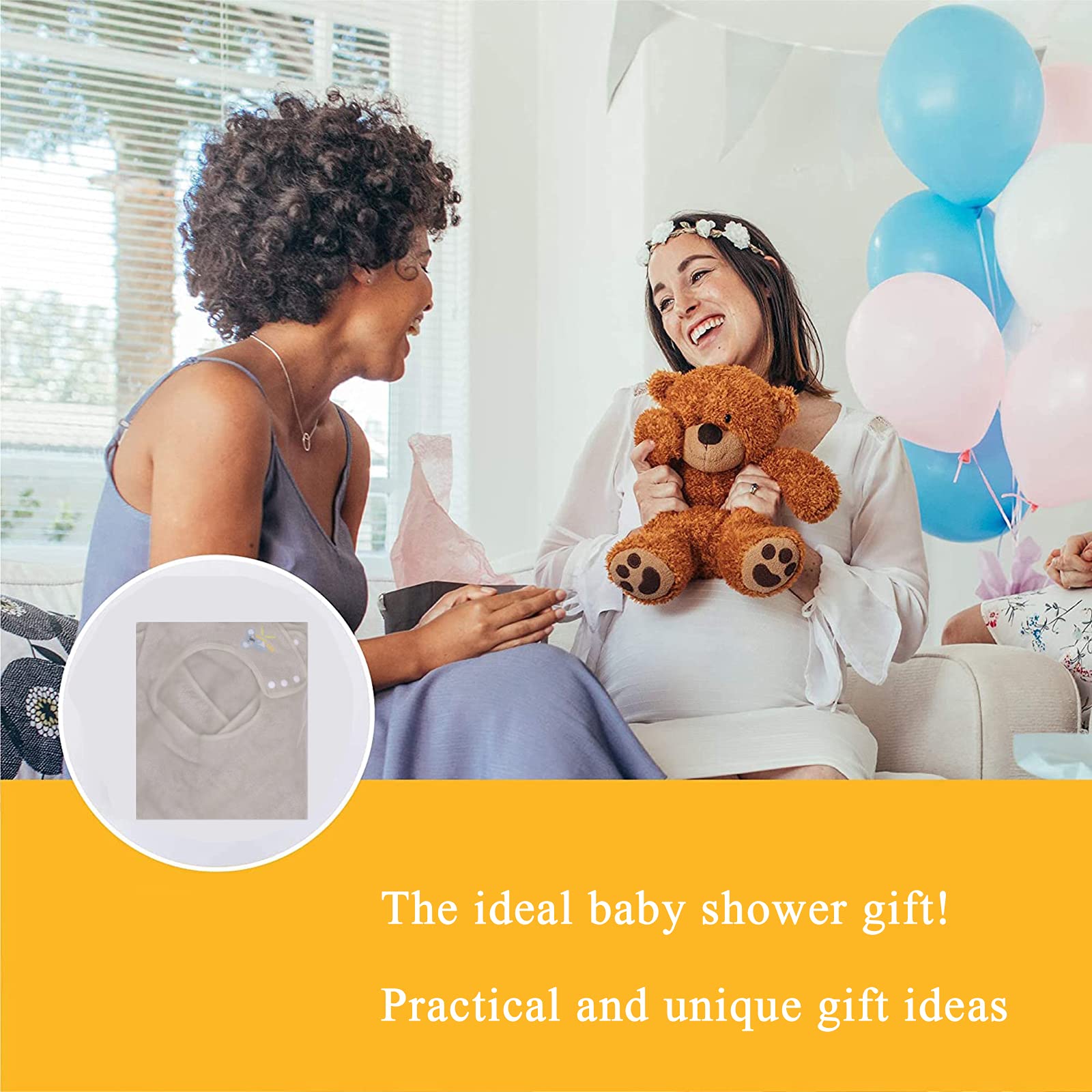 Delantal de Toalla para bebés y bebés recién Nacidos Toalla de baño de bebé con Capucha Grande 100% algodón Manos Libres Toalla de baño para niño y niña