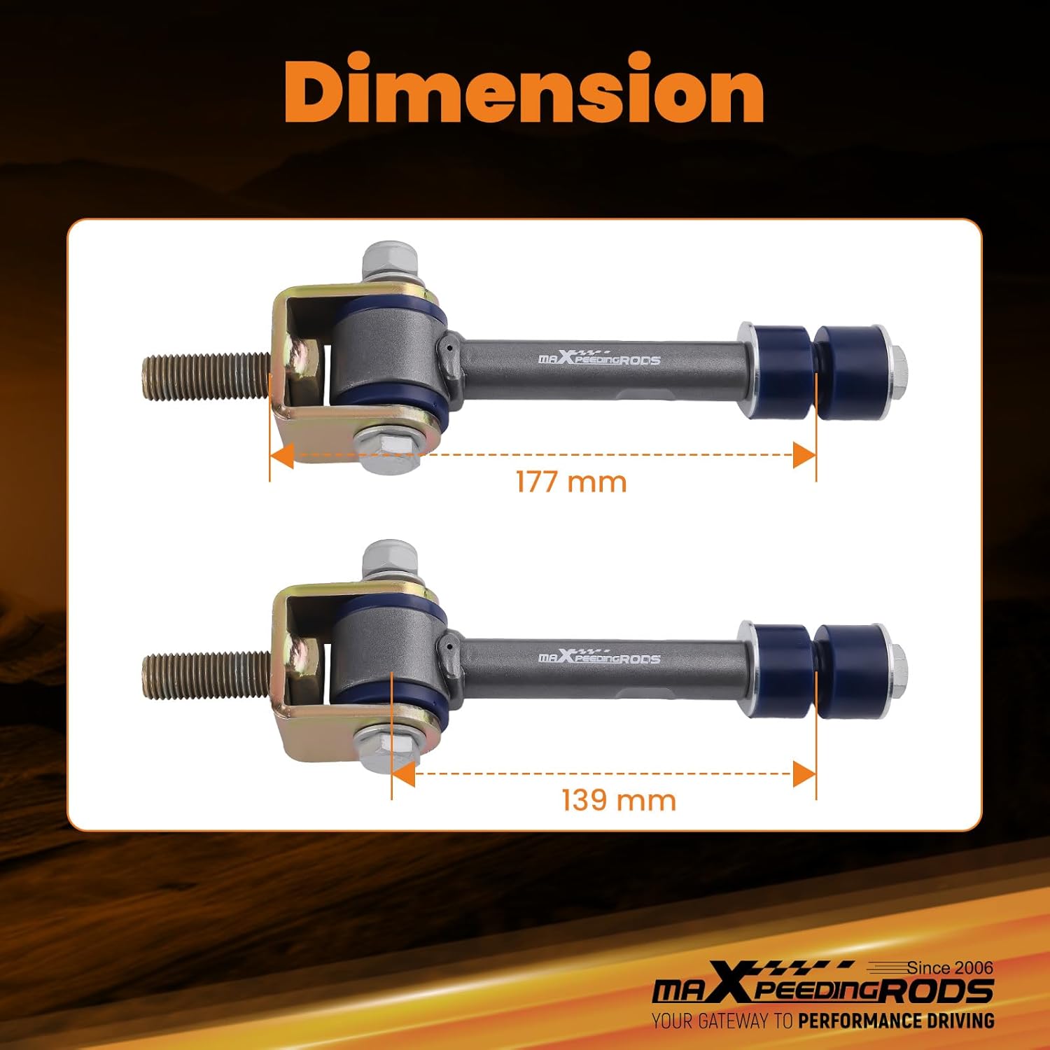 maXpeedingrods 0-2” Sway Bar End Links for 1999-2019 Chevy/GMC 2500HD/3500HD/1500HD/1500 Silverado/Sierra