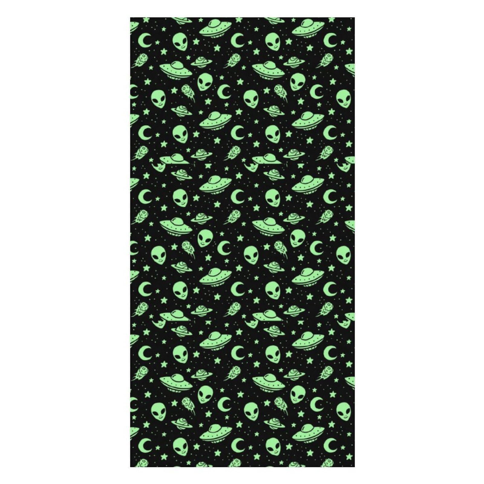LWORZIIB Beach Towel, Green Alien Moon UFO Bath Towel, Pool Towel Great for Gym Swimming 80 X 160cm