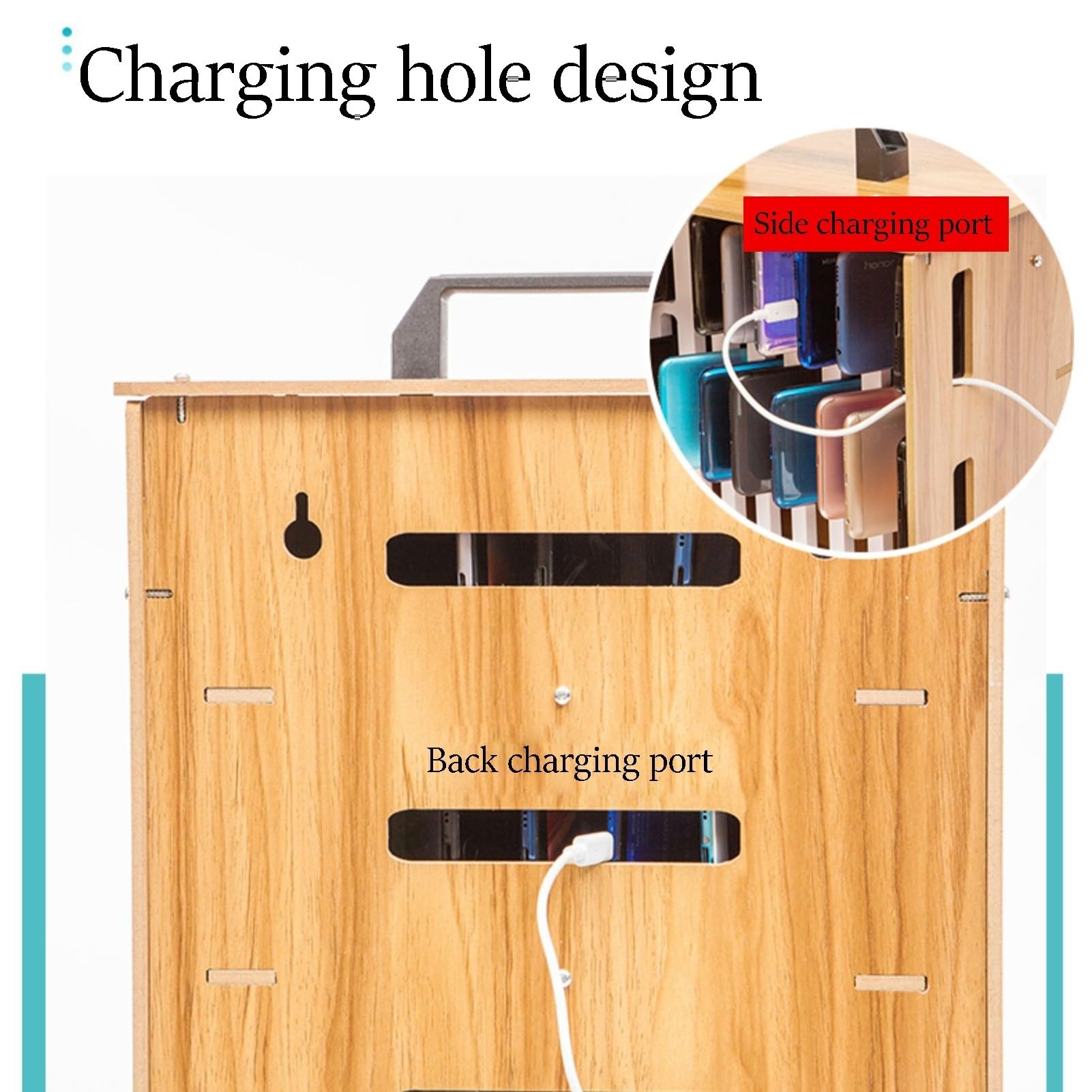 Handy-Schrank, hölzerner abschließbarer Handy-Safe-Organisator, 12/36 Positionen tragbarer Safe mit Tragegriff, für Schule, Firma, Unternehmen(36 Slots)
