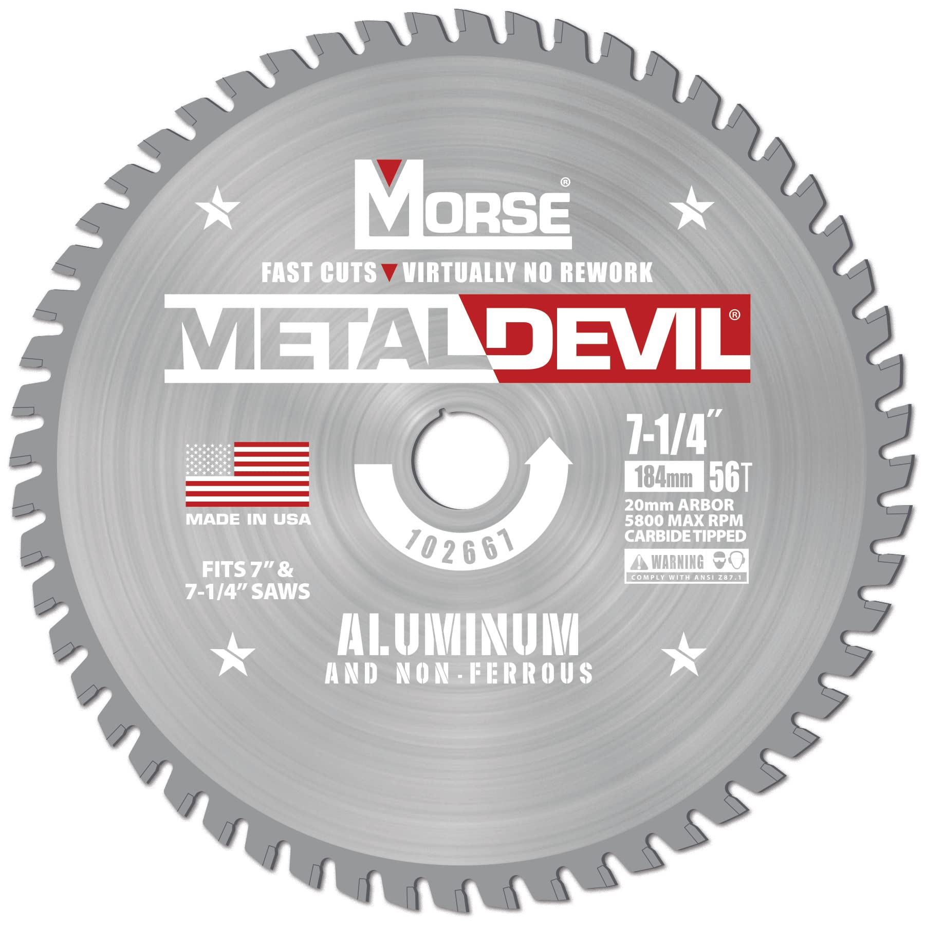 Amazon.com: Morse Metal Devil CSM7255620FNFC, Circular Saw Blade