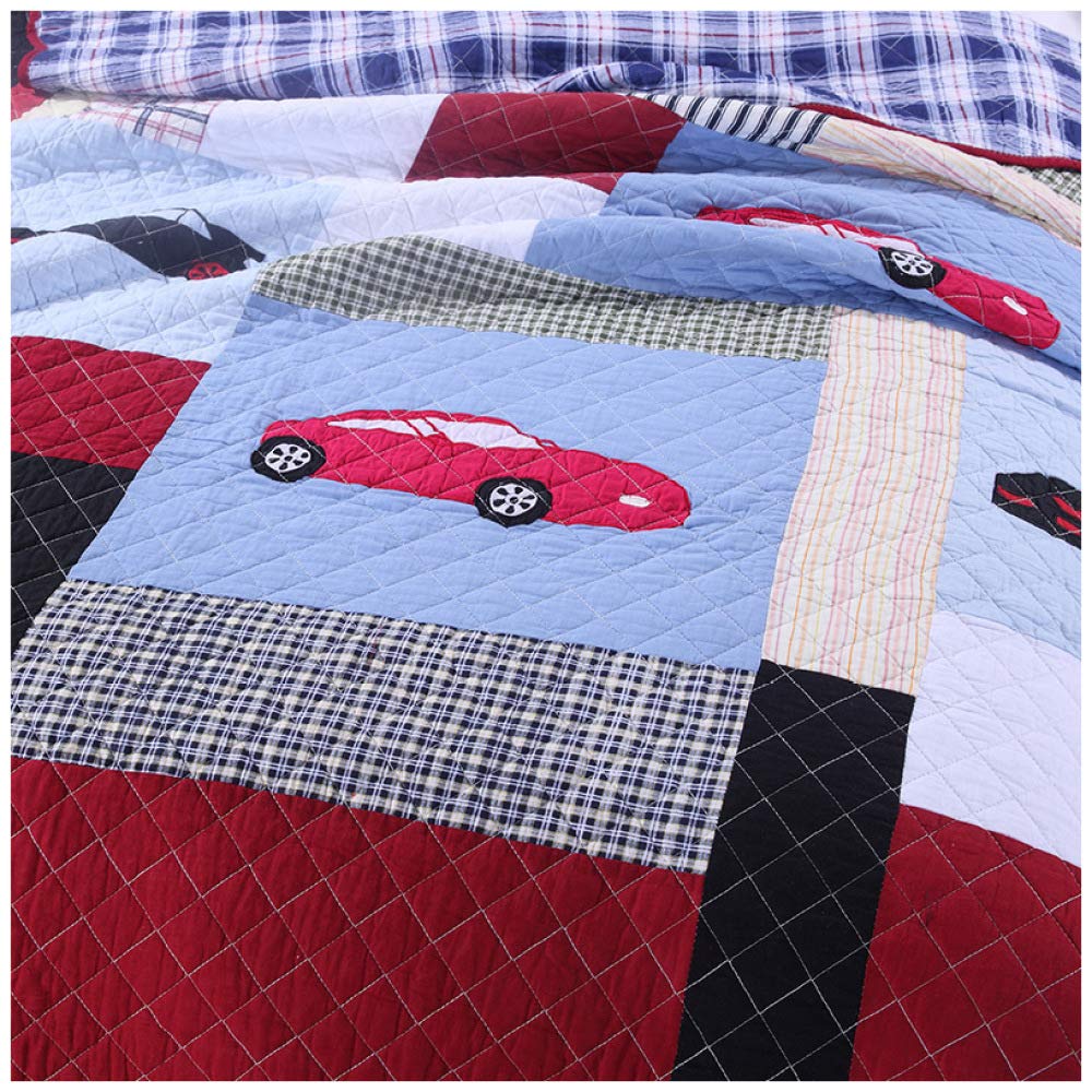 Azul Colcha Acolchada Bouti Doble Personas Patchwork Cubierta De Cama Edredón Ropa De Cama Juego De 3 Piezas Sobrecamas Lanzar Fundas De Almohada 50X70CM Cubrecamas 230X250CM