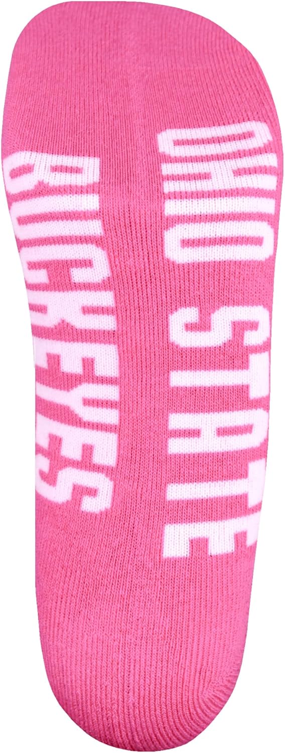 NCAA Ohio State Buckeyes Men's Footie Socks, Gray Heel/Toe - Image 3