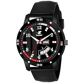 Espoir Analogue Black Dial Day and Date Boys and Mens Watch - Paulo0507
