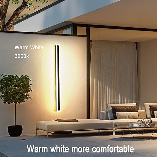 Miniatura 3 de Yongjishun Paquete de 2 luces LED de pared para exteriores de 39 pulgadas de largo, 30 W, impermeable, IP65, blanco cálido, 110 V, lámpara de pared