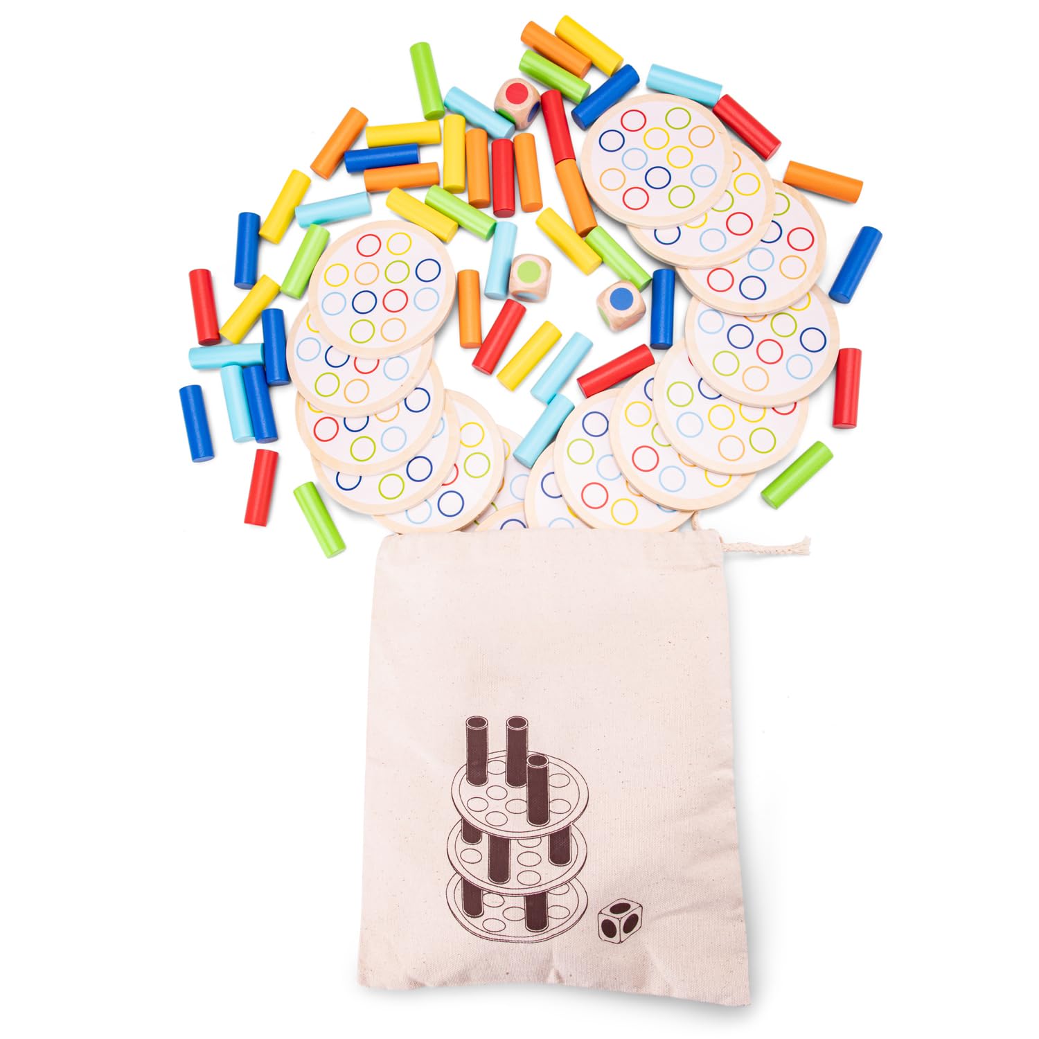 Woet® Jeu Tour d’Équilibre Jouet en Bois Empilage Éducatif 3 Ans