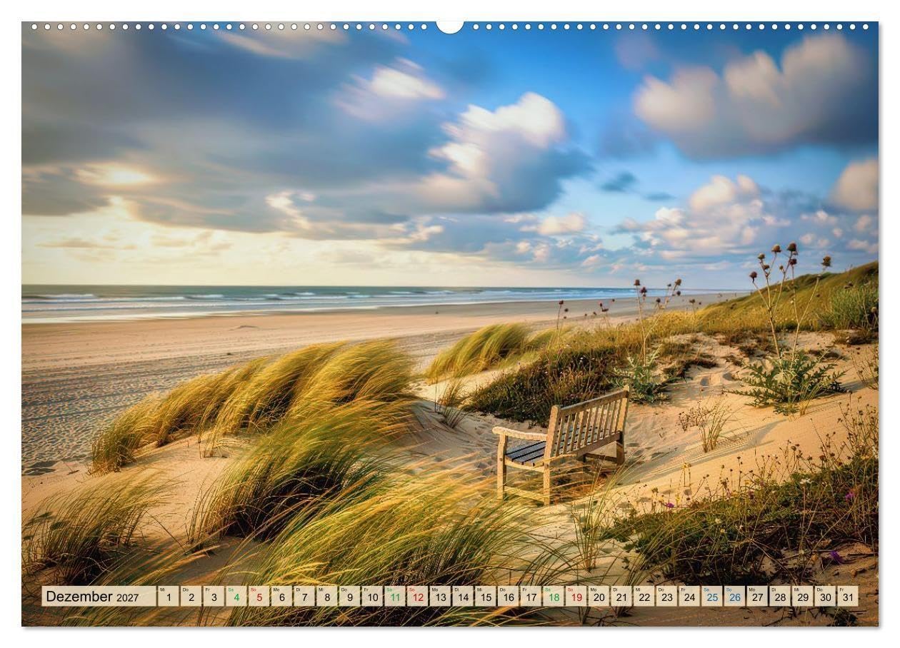 Inselmomente im Wind (Wandkalender 2027 DIN A2 quer), CALVENDO Monatskalender: Inselidylle im Spiel des Sturms zeigt jene seltenen Momente, in denen ... Himmel, Wind, der Geschichten trägt.