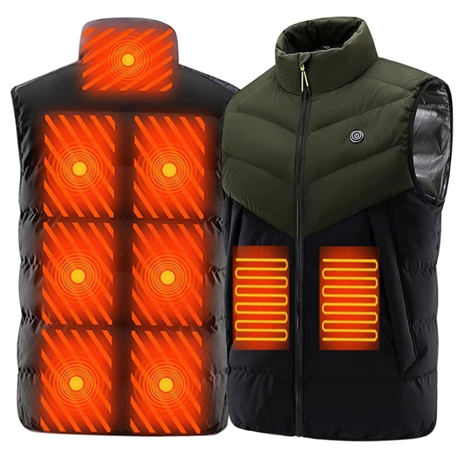 Gilet chauffant homme et femme avec 9 zones de chaleur et 3 niveaux réglables sans batterie