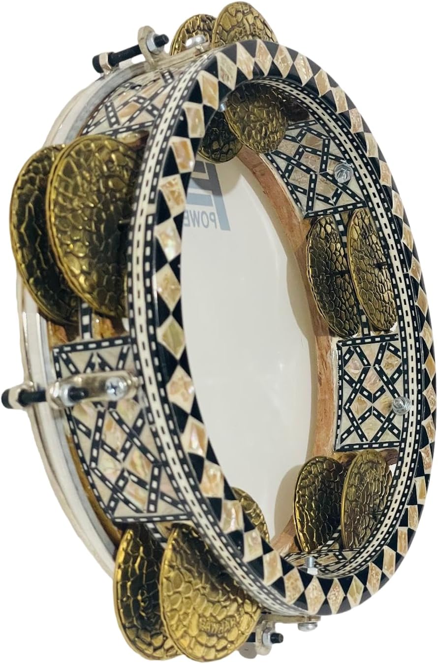 professional Riq, Tambourine Mosaic inlaid mother of pearl