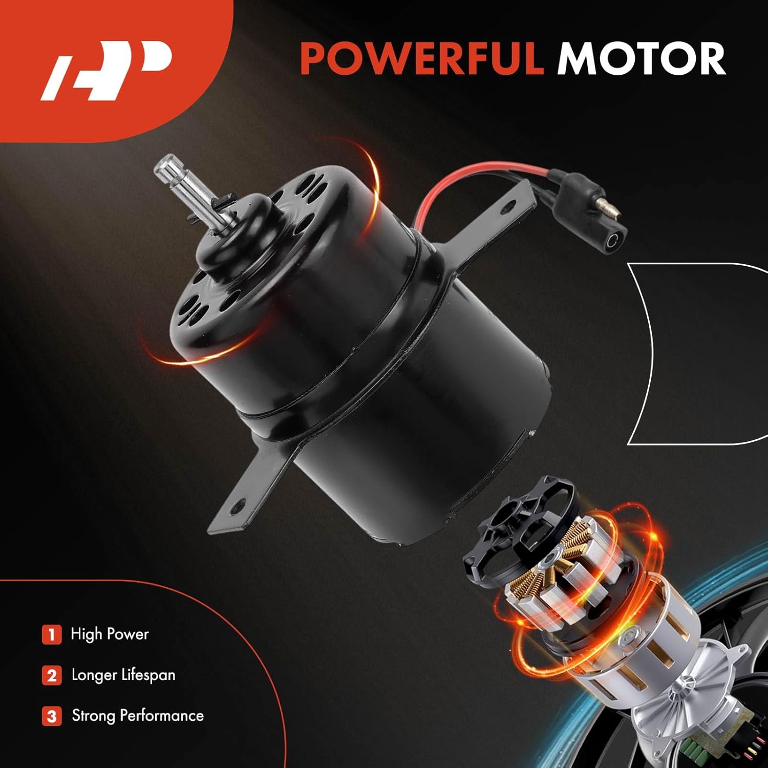 A-Premium Radiator Fan Motor Compatible with Dodge Grand Caravan/Caravan 1988-1989, Mini Ram 1988, Shadow 1987-1989 & Plymouth Grand Voyager Voyager 1988-1989, Sundance 1987-1989