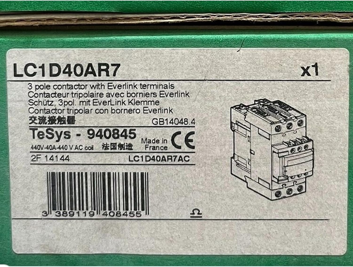 LC1D40AR7 Schneider Electric contacteur TeSys D neuf sous boîte