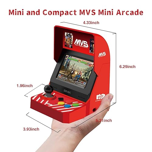 Miniatura 5 de UNICO MVS Mini Home Arcade Machine, 45 juegos clásicos precargados 10 KOF 5 Metal SLUG 7 Fatal Fury 6 Samurai SHODOWN y más, pantalla de 3.5