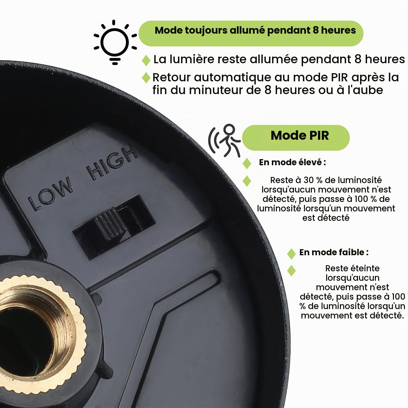 HLFVLITE Lampe D'éclairage Extérieure à Capteur de Mouvement, 3 Modes E27 Lumière De Porche En Aluminium, Imperméable à L'eau Max 100w Crépuscule à L'aube Mur Extérieur, Lampe D'extérieur PIR Moderne