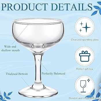 Amazon.com | Weewooday Coupe Glasses 4.6 oz Champagne