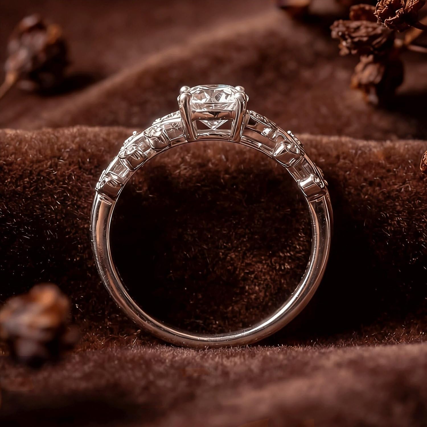 925 Sterling Silver Engagement Ring for Women Cubic Zirconia Jewelry Gift