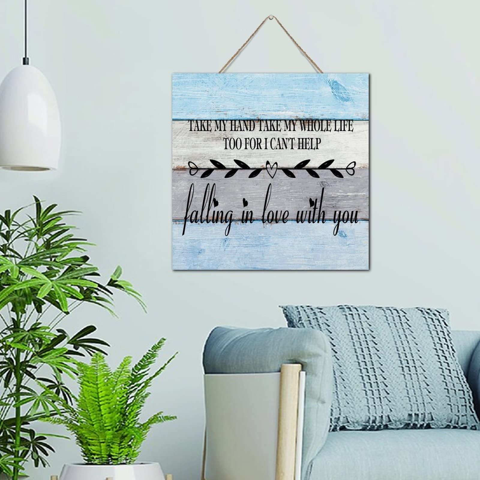 Plaque bois Falling in Love décor romantique et poétique pour réchauffer votre intérieur