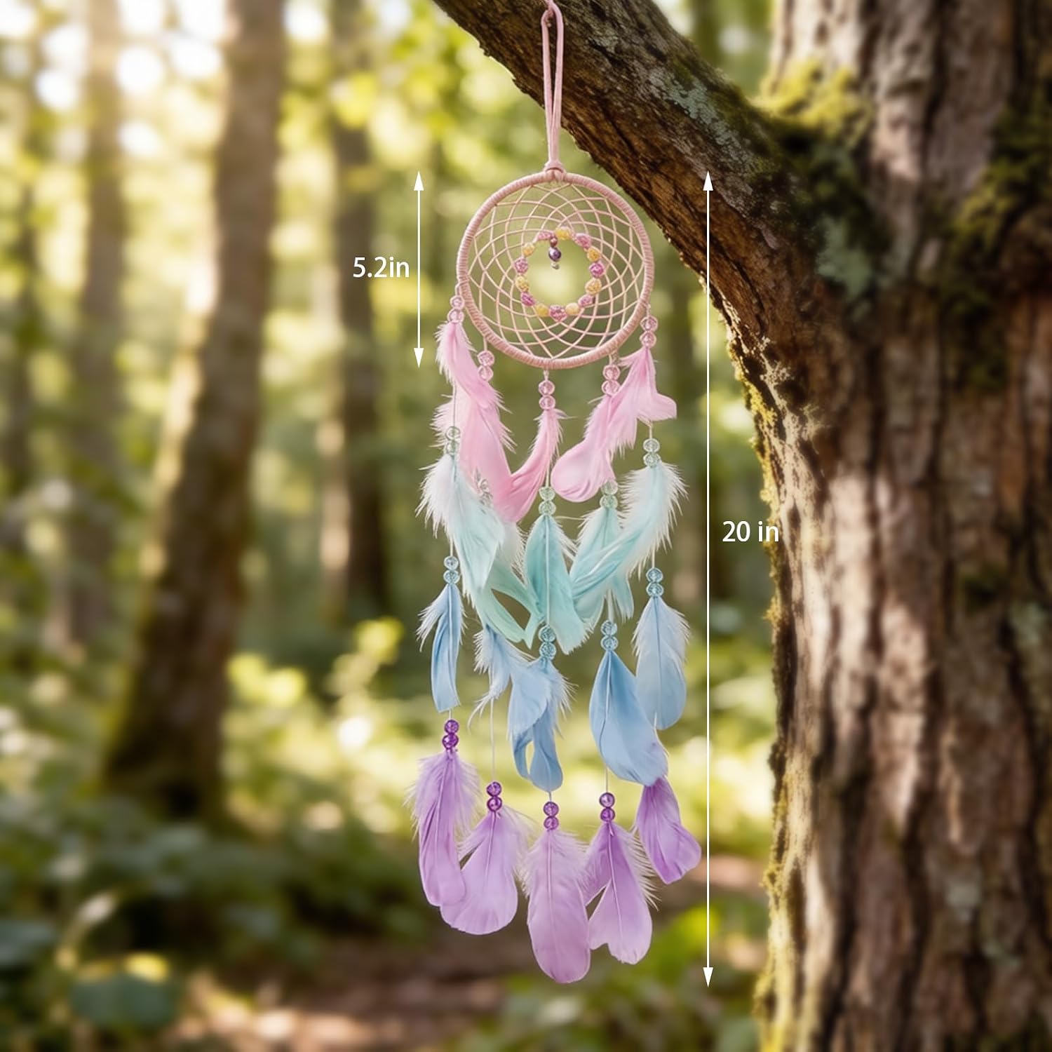 Colorful Dream Catcher, Handmade Feather Dream Catcher Wall Hanging
