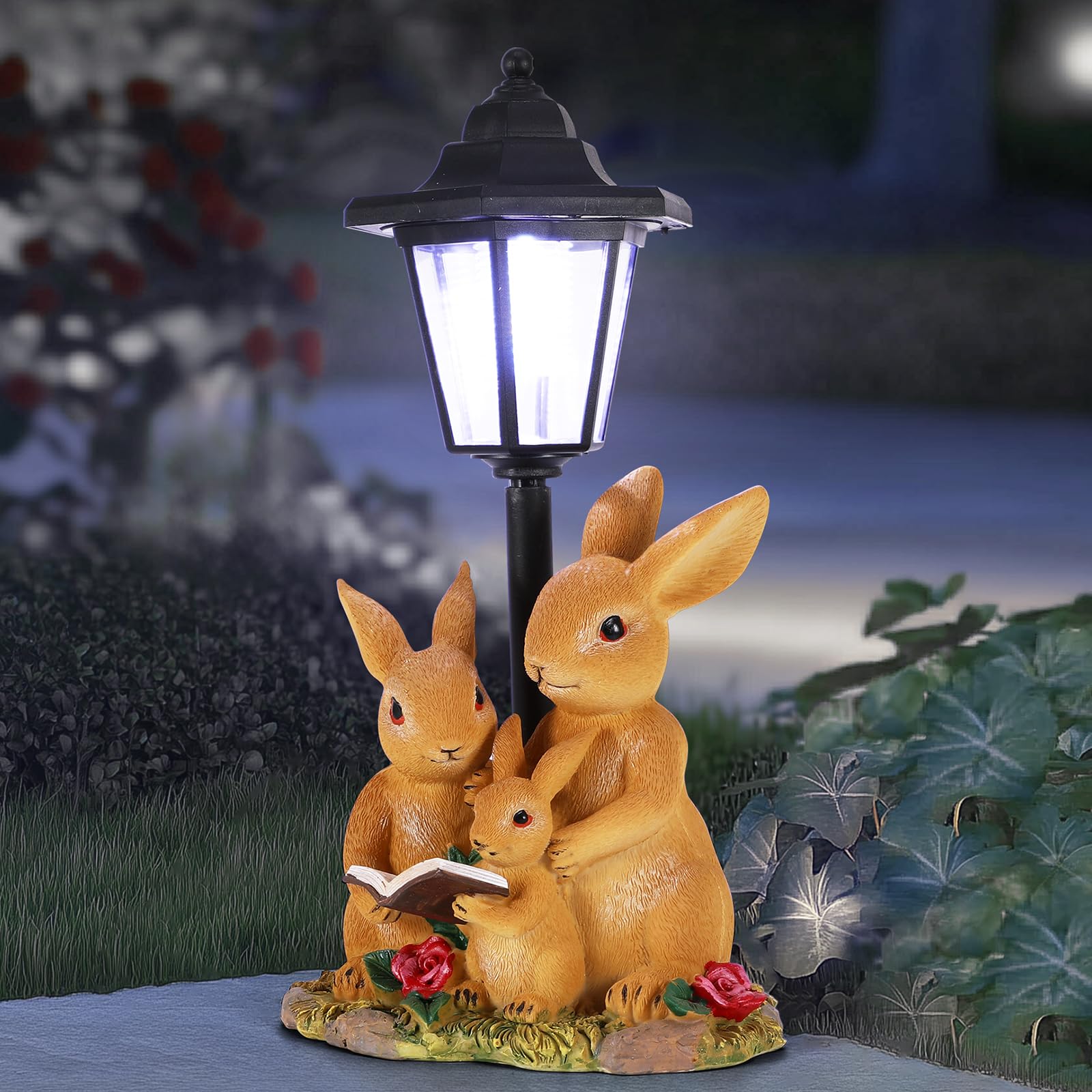 YASTOEEN Statue di Elefanti con Luci Solari Effetto Lrrigazione - Ornamenti da Giardino Decorazioni per Figurine di Elefanti Inaugurazione della Casa per Patio Cortile Prato Portico