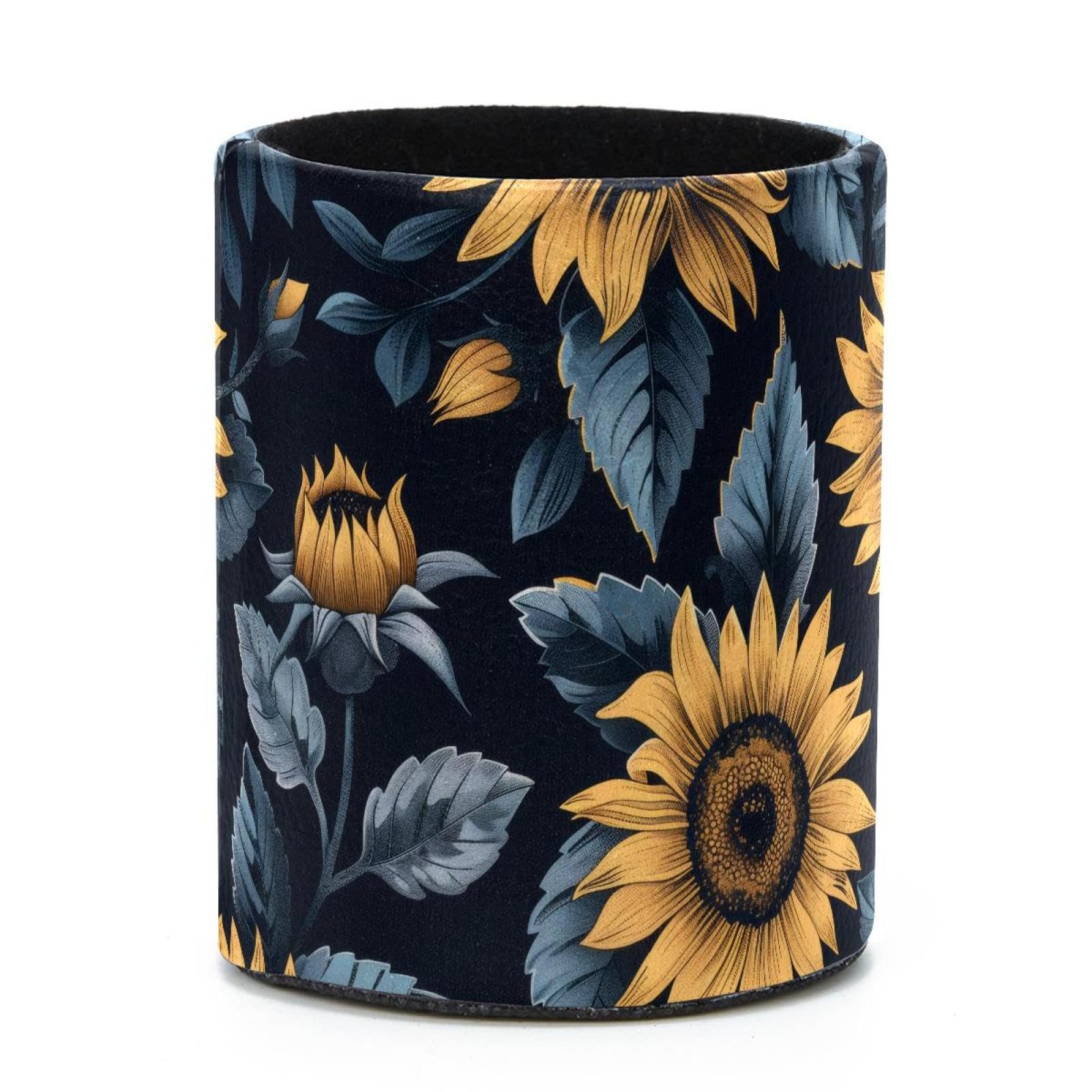 VAPOKF Round Pencil Holders for Desk, Sunflowers Pen Holders Pen Pot Makeup Brushes Storage Desktop Stationery Supplies Organiser for Home Office