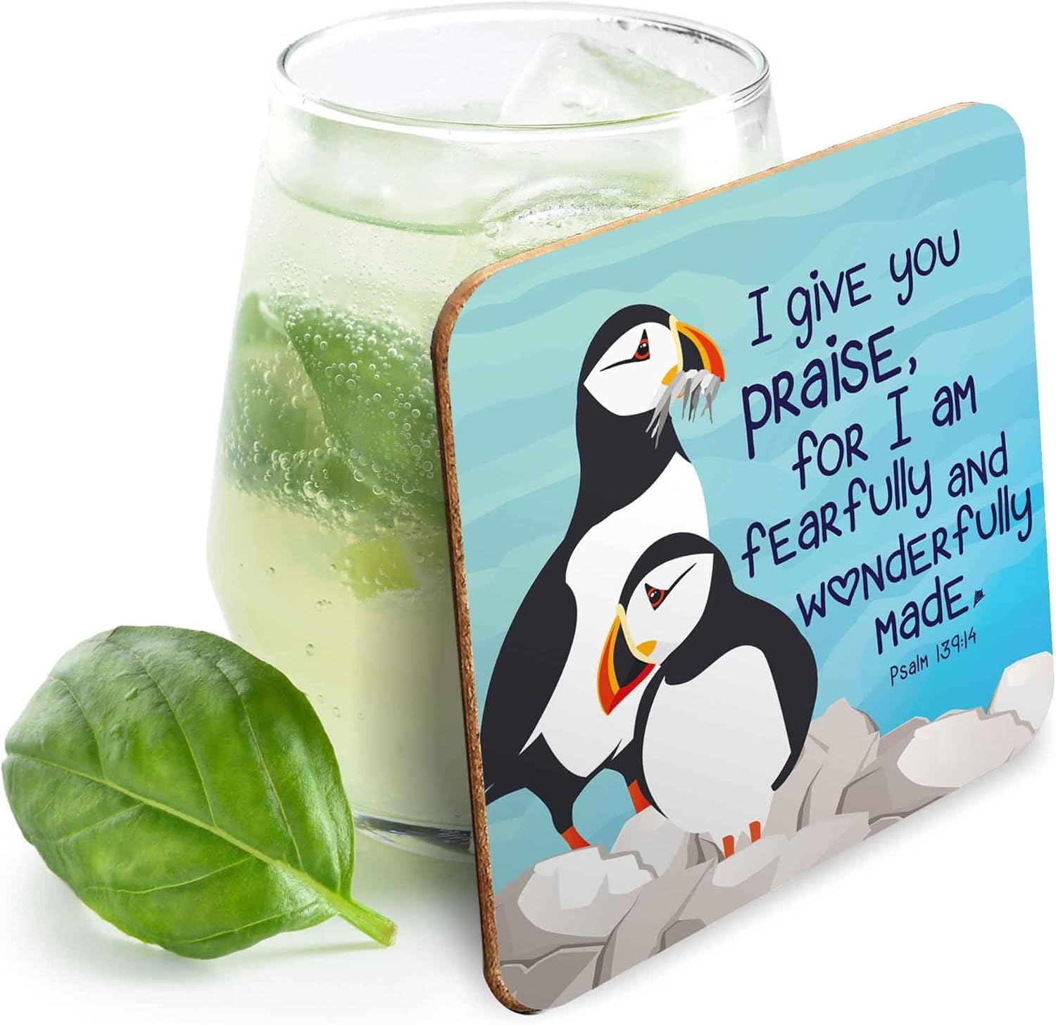 Christian Coasters, Cork Backed Coasters Set of 12, Designed in England, with Bible Verses or Inspirational Words. Christian Gifts for Women or Men, by Just Cards Direct (Multicolored / C455) - Image 8