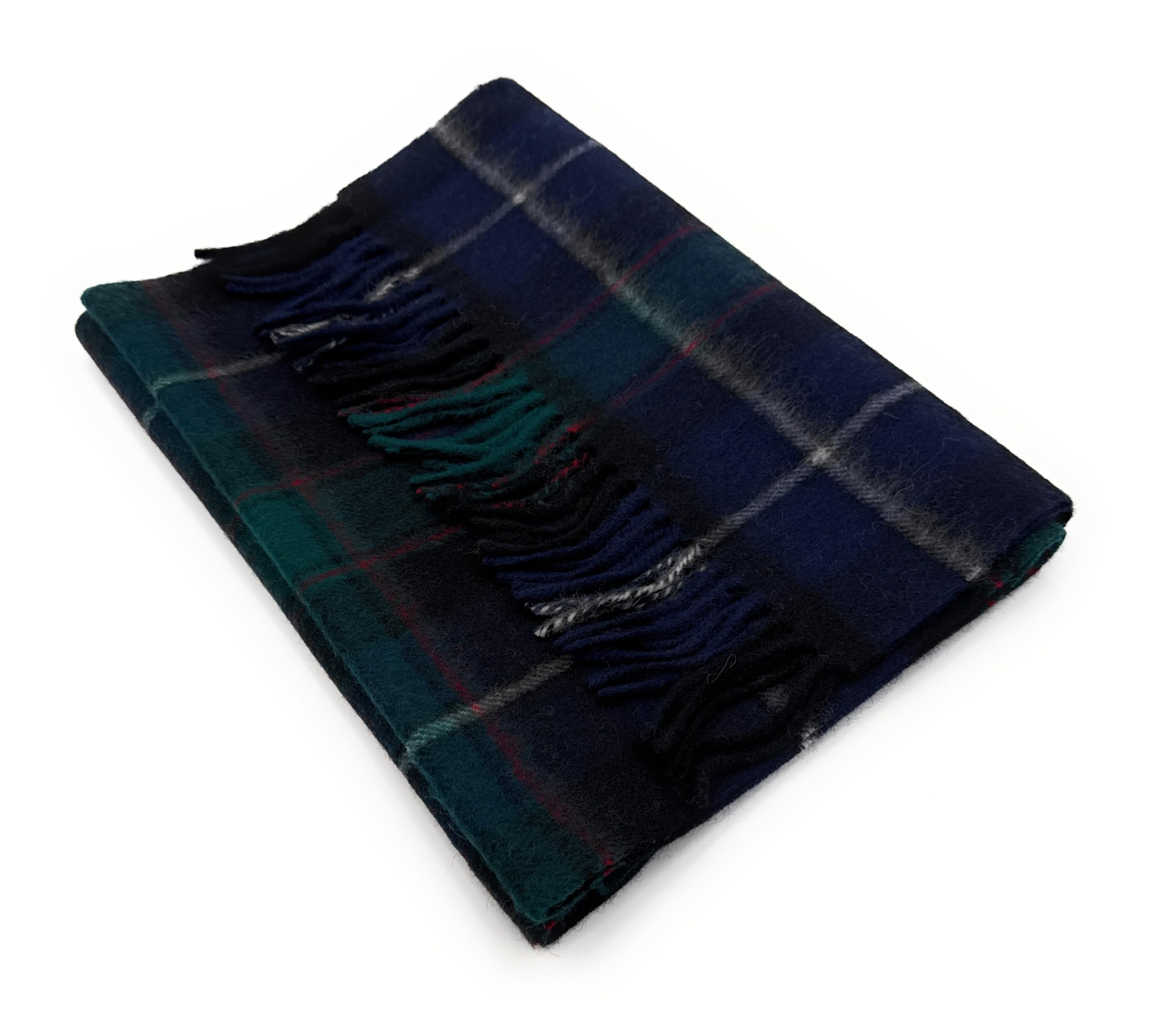 100% Soft Lambswool Clan Tartan Scarf Unisex 30cm x 180cm (MacRae Hunting)
