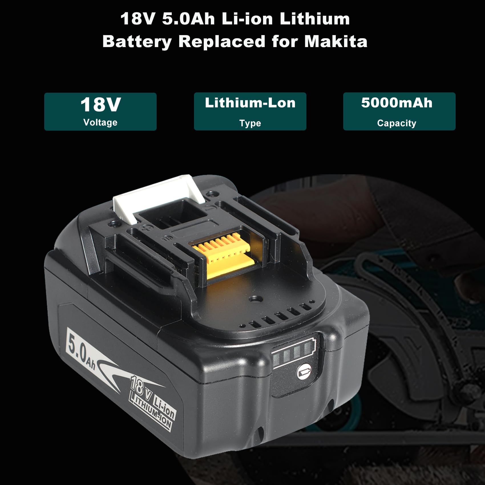 Amazon.com: DV8DKV7 Upgraded 5.0Ah 18V BL1850B with LED