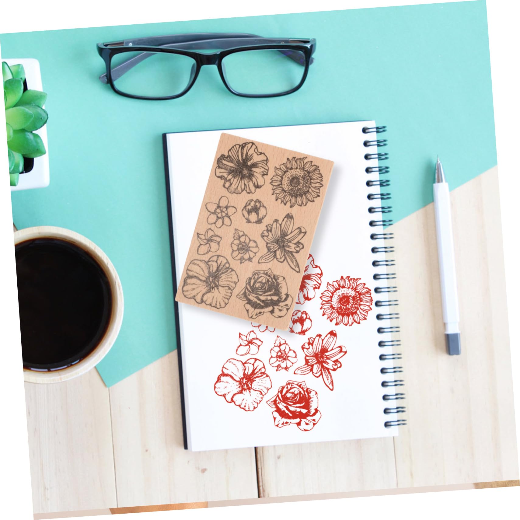 5 Uds Sello Decorativo De Bolsillo Sellos Postales Álbum De Recortes Decorar De Madera Hecho A Mano Artesanal De Madera Decoración De Pequeño VILLCASE