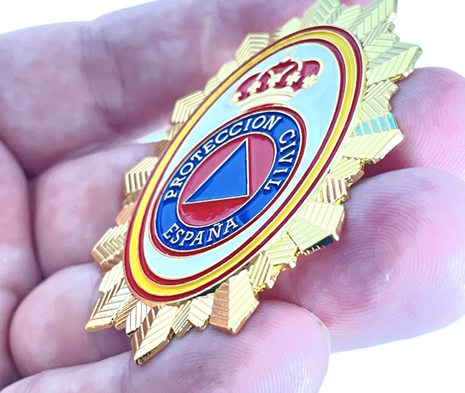 Coleccionismo Chapas Chapa Protección Civil España - Insignia Oficial Para Cartera O Colección Plaque Cartera España