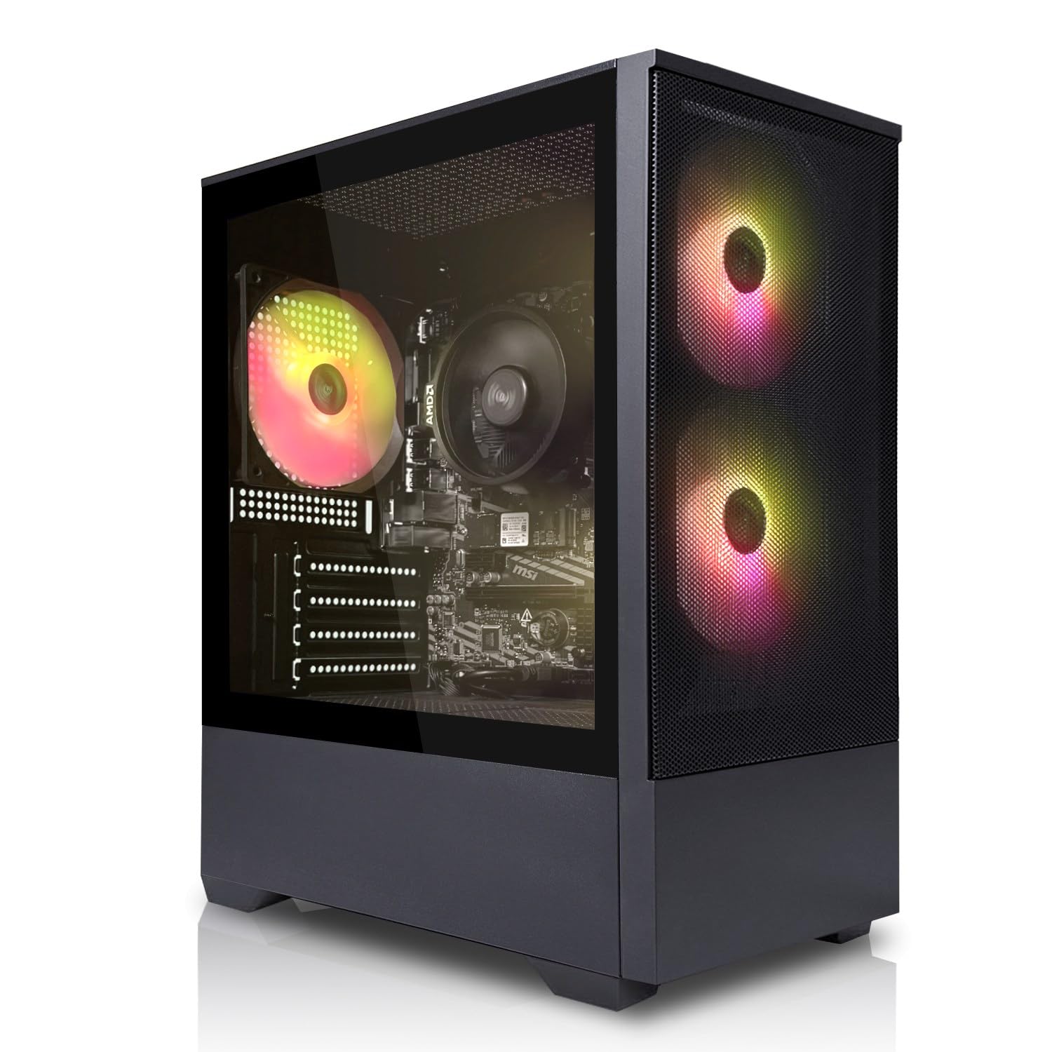 SYSTEMTREFF Basic Gaming PC AMD Ryzen 7 5700G 8x4.6GHz | Radeon RX Vega 8 4K HDMI DX12 | 512GB M.2 NVMe | 16GB DDR4 RAM | WLAN Desktop Computer Rechner für Gamer, Zocker