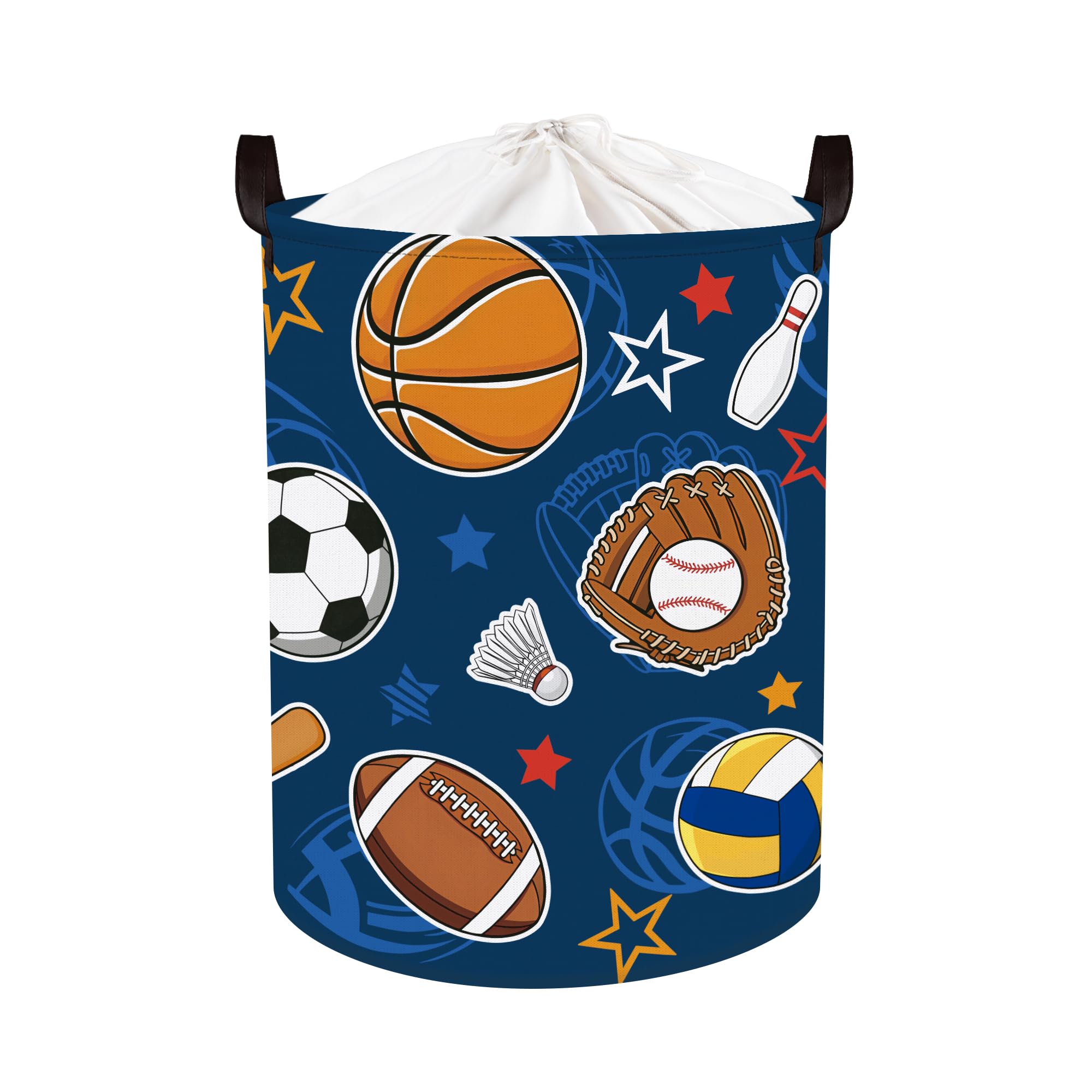 Clastyle Sport Ball Laundry Hamper Star Book Storage Basket for Bathroom Parent Storage Box to Organize Toy Clothes, Soccer Basketball, 36x45 cm — image 1