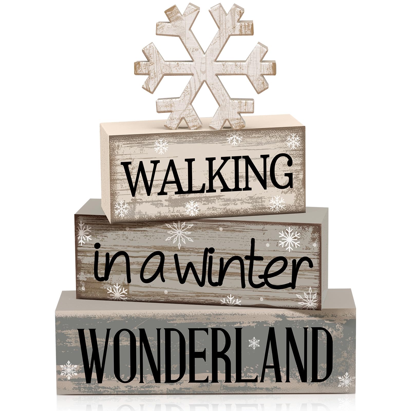 Moucuny 4pc Snowflake Signs