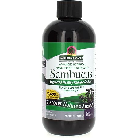 Nature's Answer Sambucus Dietary Supplement, Original for Daily Immune and Antioxidant Support | Made in The USA | Alcohol-Free, Gluten-Free & Vegan 8oz