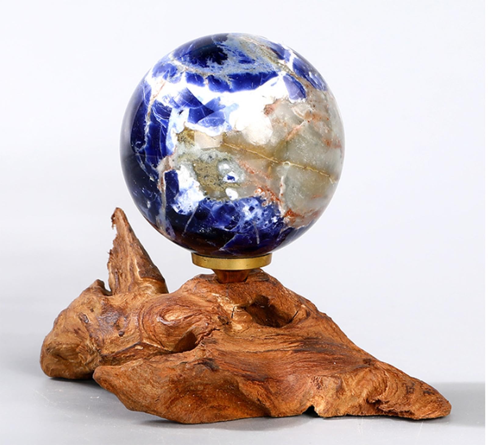 クォーツクリスタル球体置物 木製スタンド付き クォーツクリスタル球体置物 木製スタンド付き