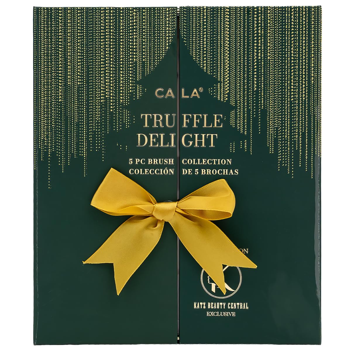 CALA Truffle Delight - Set di 5 pennelli da trucco (Holiday Limited Edition | Pennello per contorno e fard, pennello per sopracciglia a doppia estremità