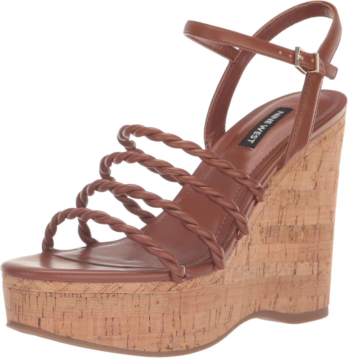 Nine West Women's RENEST Wedge Sandal, Brown 200, 10