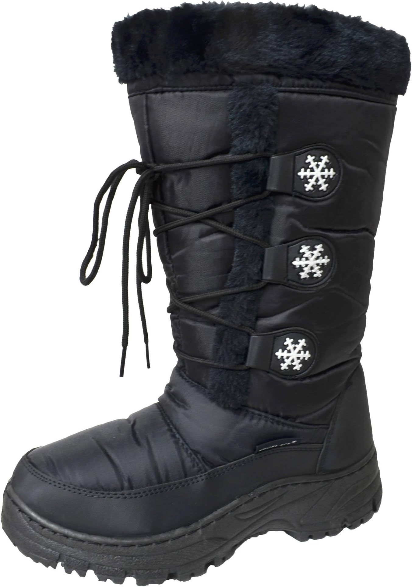 Women's Water Resistant Insulated Winter Snow Boots Fleece Lining Snowflake (MARLEY-03)