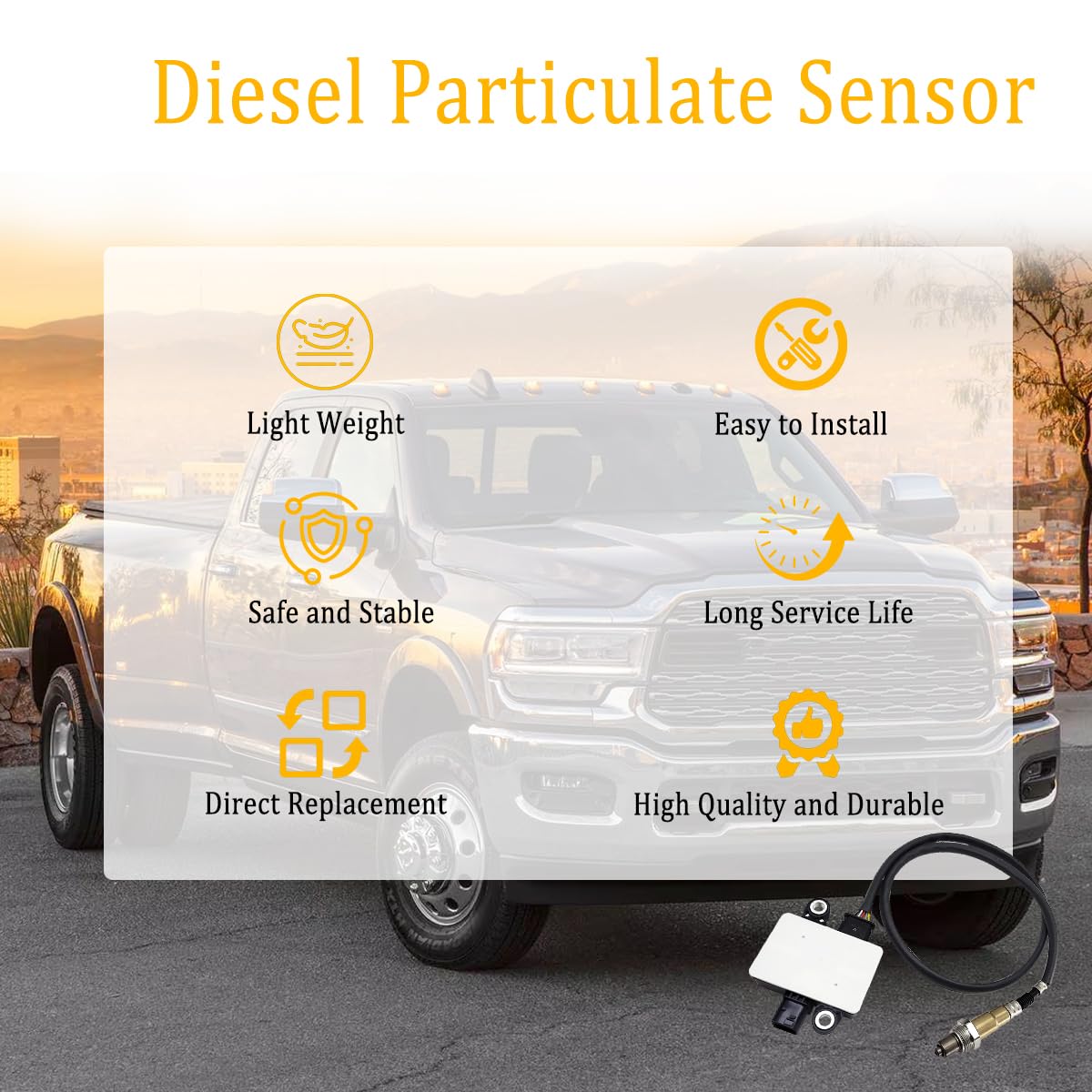 68352149AB Diesel Particulate Matter Sensor Compatible with Ram 3500 4500 5500 2019 2020 2021 2022 2023 2024 6.7L L6, Replaces 0281007477 0281007476