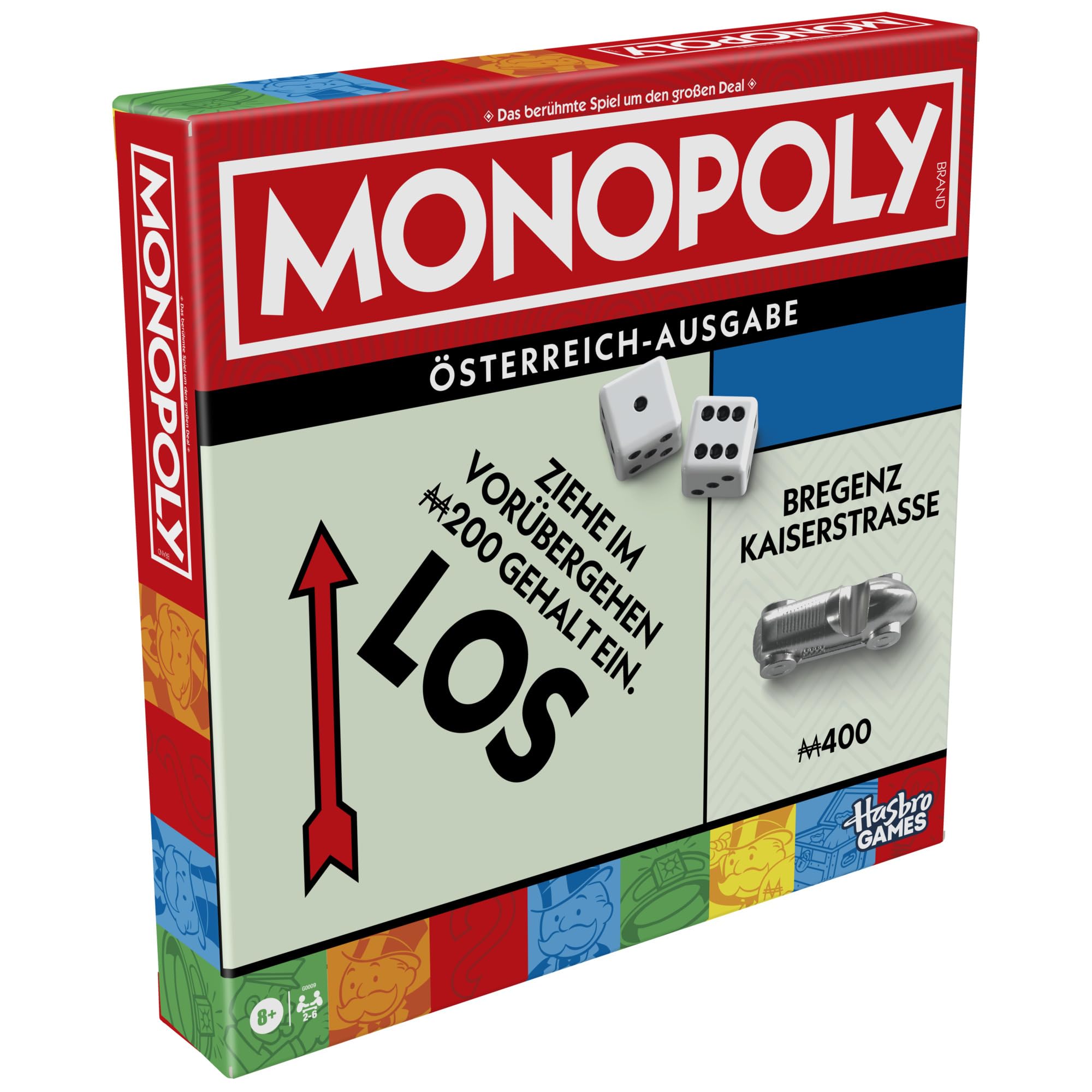 Monopoly Brettspiel mit Aufbewahrungsfach und größeren Spielfiguren - Deutsche Fassung