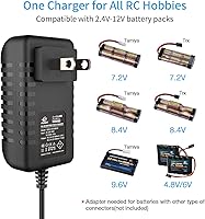 Vista 3 de melasta Cargador de batería de coche RC de 7.2V 9.6V 8.4V + 7.2V 1600mAh 6 celdas 2/3A Flat NiMH Batería Compatible con Tracxas 1/16 RC Cars