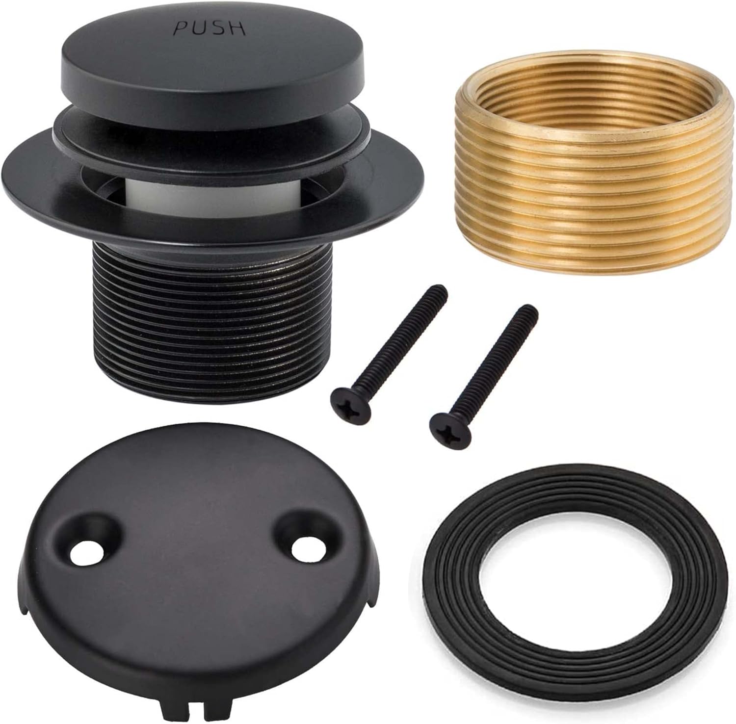 EXAKEY Tub Drain Tip Toe Bathtub Drain Kit with TwoHole Overflow