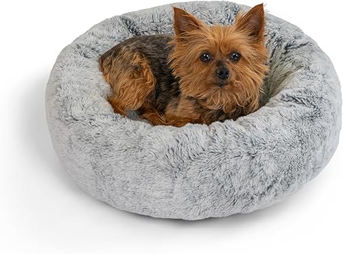 Miniatura 8 de Best Friends by Sheri Cama para Perros con Diseño Donut en Pelo Sintético Lux, Gris, Tamaño Pequeño, 23 x 23 Pulgadas Estampado Lux Gris,Piel