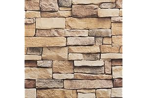 Peel and Stick Stone Brick 3D Wallpaper, Rock Wallpaper Stone Effect Self Adhesive Home Decor