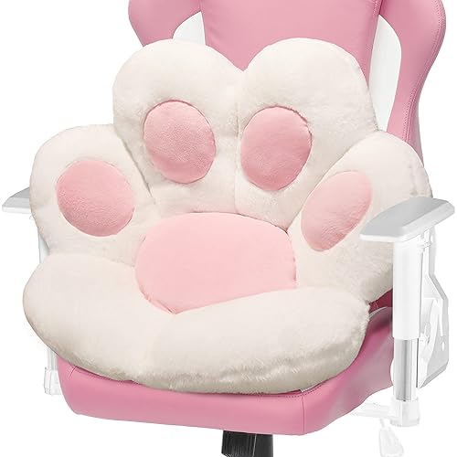 ELFJOY Cat Paw Cushion Comfy Plush Chair Cushions for Office Computer Gaming Chairs Soft Cute Floor Pillow for Dining Room Bedroom Decor (27.6" x 31.5" White) - 80*70cm - White