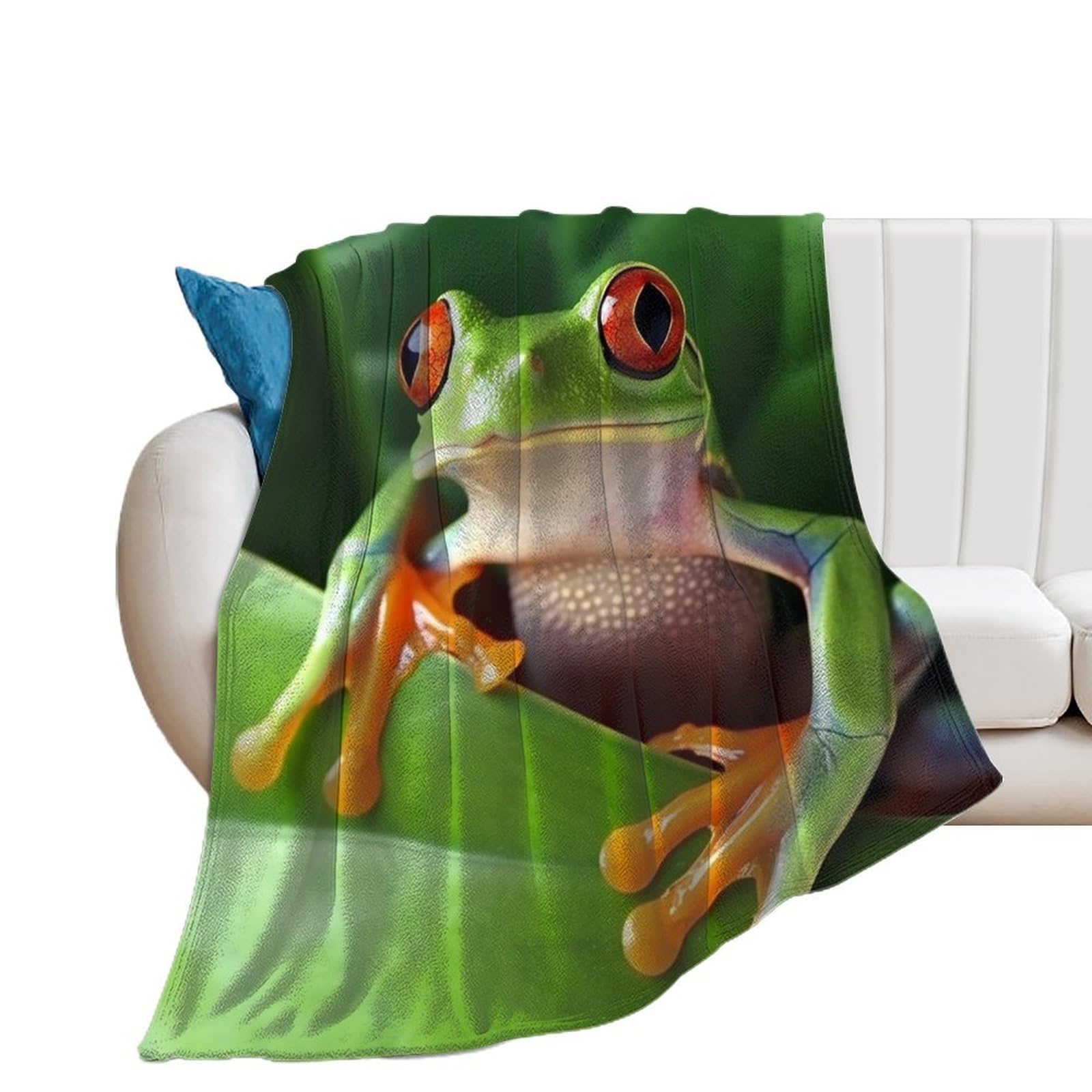 Couverture flanelle grenouille 100x130 cm plaid canapé doux