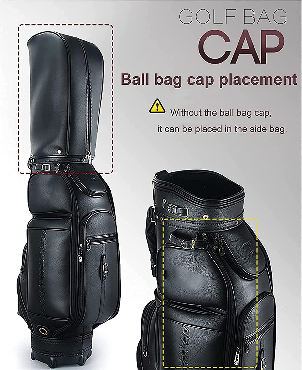 Golf Club Carrying Bag Golf Standing Bag That Can Hold 14 Clubs with Waterproof Wear-Resistant Durable Fabric Sunday Golf Bag (Black)