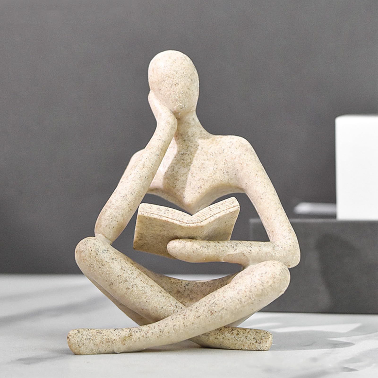 Reading Women Statue, Thinker Sculptures, Abstract Art Ornament, Modern Aesthetic Figurine Decoration, Suitable for Home Living Room Bedroom Office Shelf Table Desk Bookshelf Decor