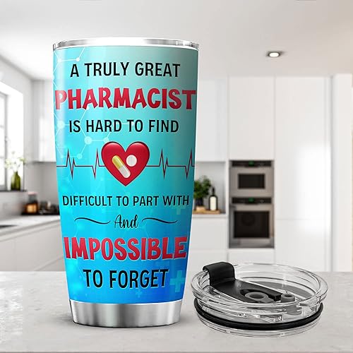 Miniatura 5 de ZOXIX Vaso personalizado con aislamiento para farmacéuticos con nombre, 20 onzas, regalos para técnicos de farmacia, regalos para compañeros de