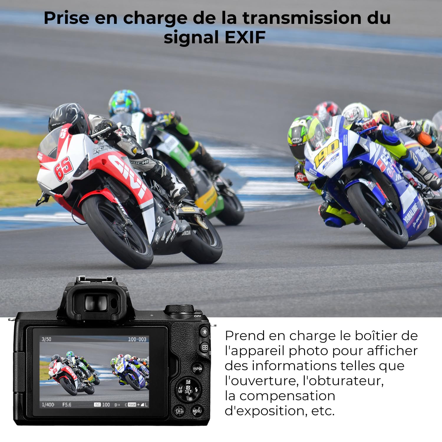 K&F CONCEPT compatibile Con Canon Auto EF/EF-S vers EOS R Adaptateur Métal avec Autofocus avec étui de Protection